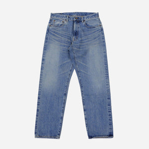 FOB Factory - STYLE 66 SELVEDGE STRAIGHT LEG DENIM JEANS - BLUE USED WASH -  - Main Front View