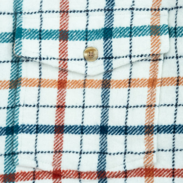 BIG POCKET FLANNEL SHIRT - SAXONY BLUE/WHITE-RED