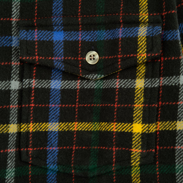 BIG POCKET FLANNEL SHIRT - PEAT/BLUE-YELLOW