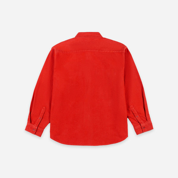 Notched Pocket Flannel Shirt - Bright Brick