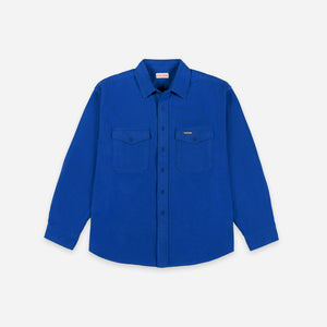 Dubbleware - Dubbleware Notched Pocket Flannel Shirt - Ultra Blue -  - Main Front View