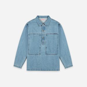 Dubbleware - Dubbleware Long Sleeve Popover Shirt - Stone Wash -  - Main Front View