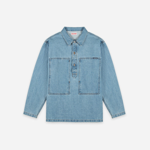 Long Sleeve Popover Shirt - Stone Wash