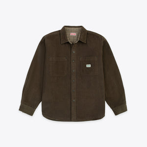 Dubbleware - Dubbleware Lined Snap Overshirt - Brown Corduroy -  - Main Front View