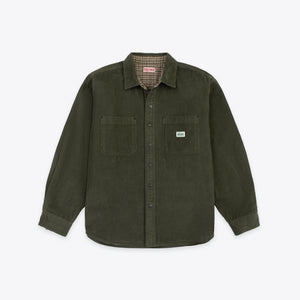 Dubbleware - Dubbleware Lined Snap Overshirt - Sage Corduroy -  - Main Front View