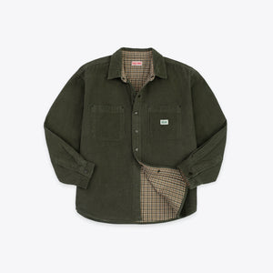 Dubbleware - Dubbleware Lined Snap Overshirt - Sage Corduroy -  - Alternative View 1