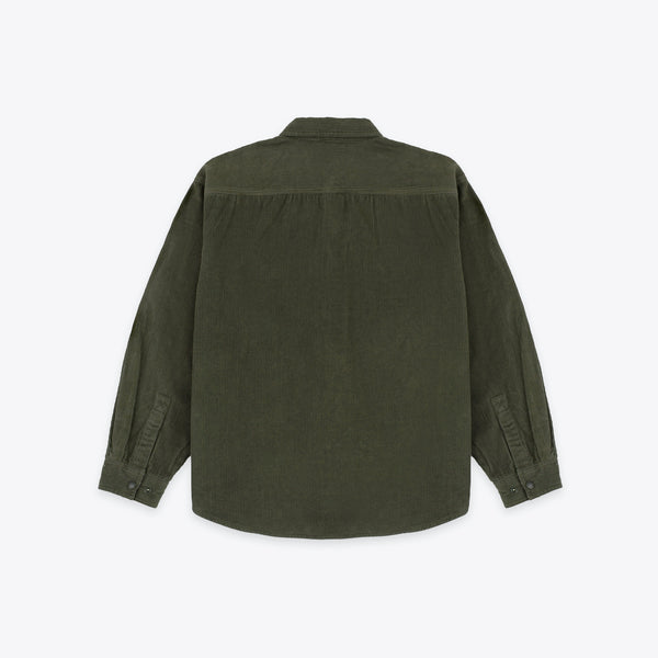 Lined Snap Overshirt - Sage Corduroy