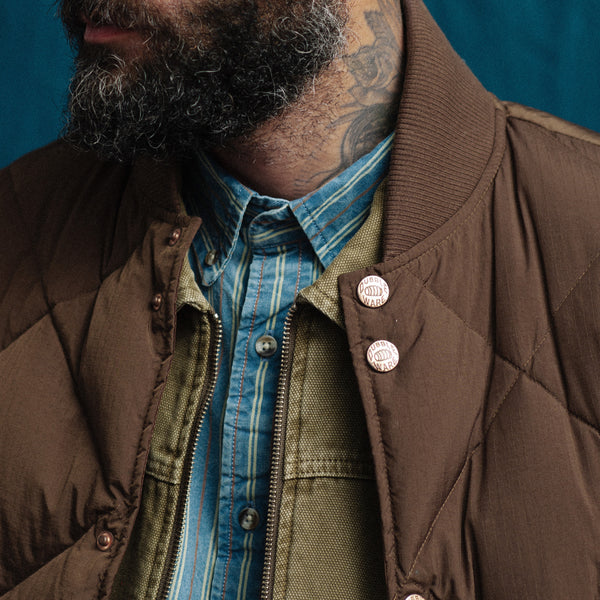 DUBBLE DOWN DIAMOND QUILTED JACKET - CHOCOLATE