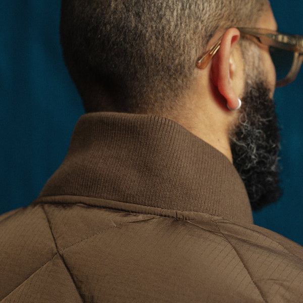 DUBBLE DOWN DIAMOND QUILTED JACKET - CHOCOLATE