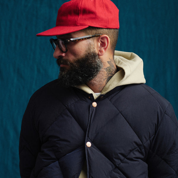 DUBBLE DOWN DIAMOND QUILTED JACKET - NAVY