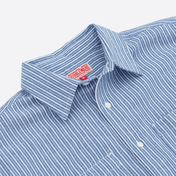 TOUGH STRIPE WORKSHIRT - BROKEN TWILL BLUE