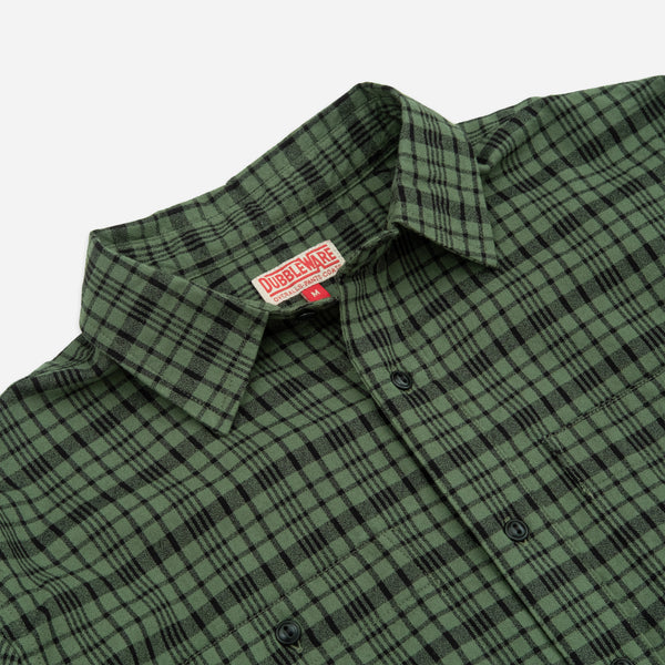 POP CHECK PLAID SHIRT - GREEN/BLACK