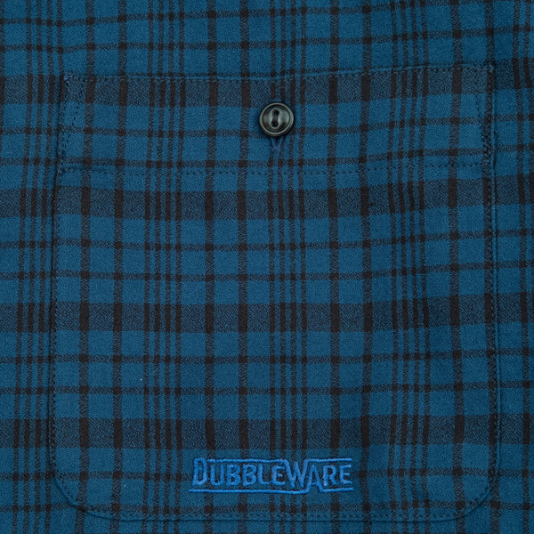 POP CHECK PLAID SHIRT - DARK BLUE/BLACK