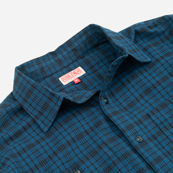 POP CHECK PLAID SHIRT - DARK BLUE/BLACK