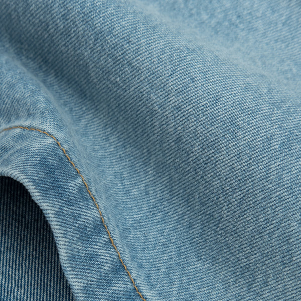 PATCH POCKET DENIM SHORT - BLEACHED BLUE