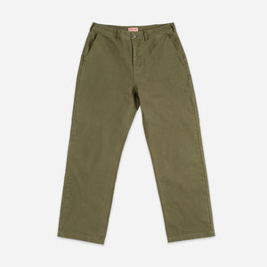 Dubbleware - PATCH POCKET CANVAS PANT - MILITARY GREEN -  - Main Front View