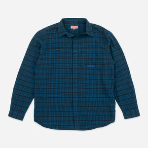Dubbleware - POP CHECK PLAID SHIRT - DARK BLUE/BLACK -  - Main Front View