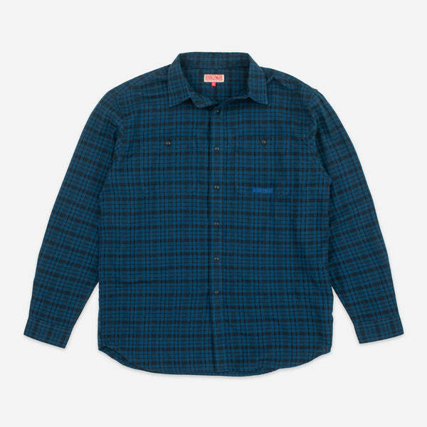 POP CHECK PLAID SHIRT - DARK BLUE/BLACK