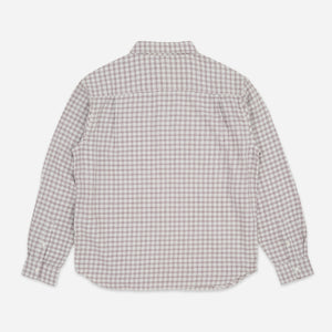 Dubbleware - HERITAGE SMALL CHECK SHIRT - BEIGE/BROWN -  - Alternative View 1