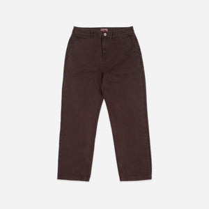 Dubbleware - PATCH POCKET CANVAS PANT - CHOCOLATE PLUM -  - Main Front View
