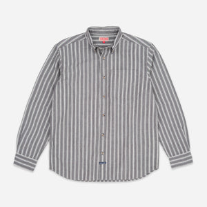 Dubbleware - VINTAGE DENIM STRIPE SHIRT - GREY -  - Main Front View