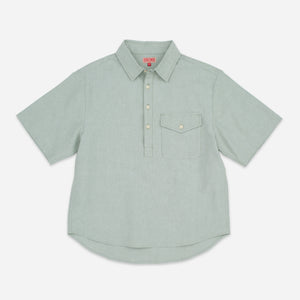 Dubbleware - POSTAL POPOPVER OXFORD SHIRT - SAGE -  - Main Front View