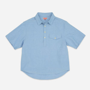 Dubbleware - POSTAL POPOVER OXFORD SHIRT - LIGHT BLUE -  - Main Front View