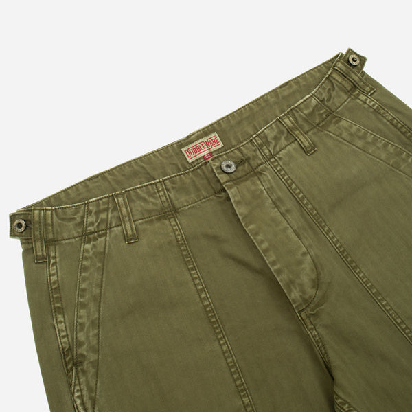 HERRINGBONE FATIGUE PANT - GREEN