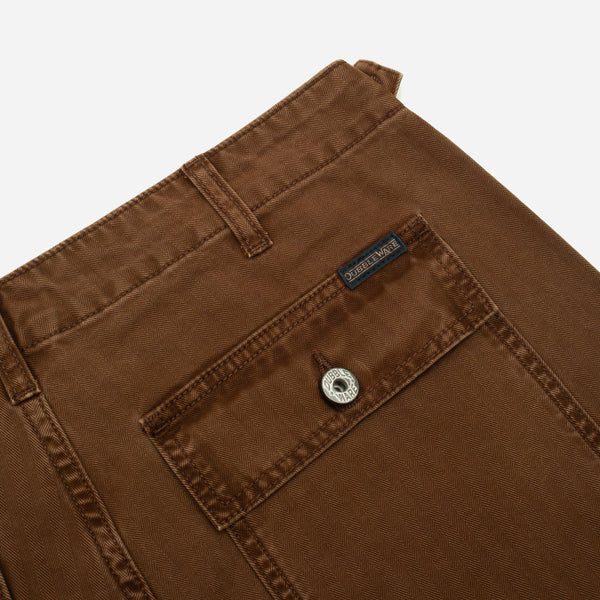HERRINGBONE FATIGUE PANT - BROWN