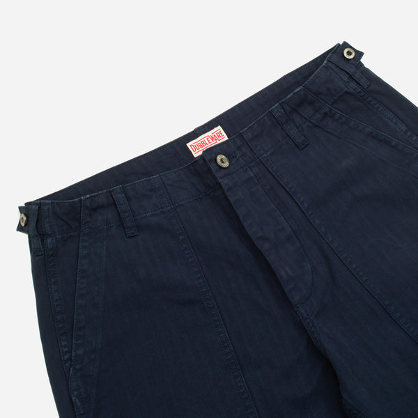 HERRINGBONE FATIGUE PANT - NAVY
