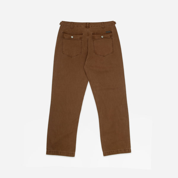 HERRINGBONE FATIGUE PANT - BROWN