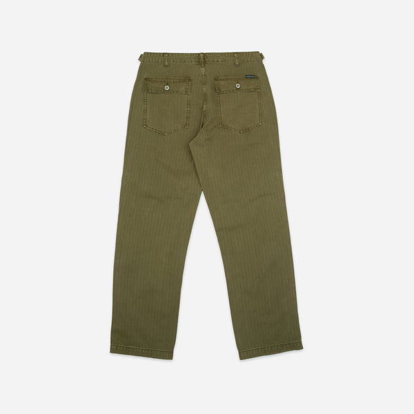 HERRINGBONE FATIGUE PANT - GREEN
