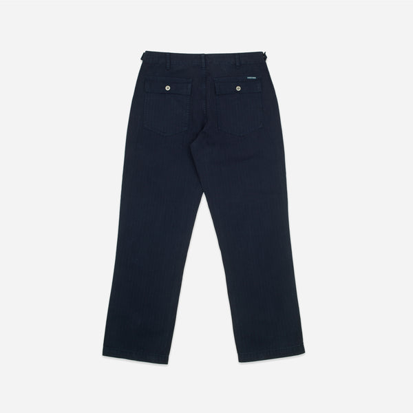HERRINGBONE FATIGUE PANT - NAVY