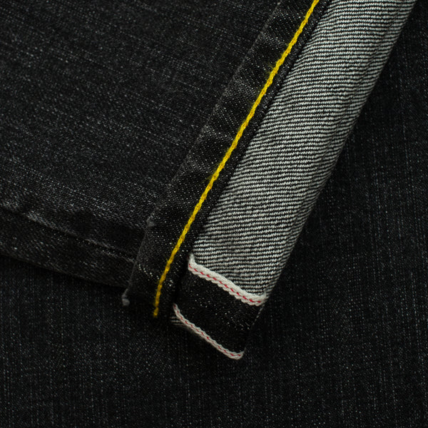 SELVEDGE STRAIGHT LEG WORK DENIM JEANS - BLACK WASH