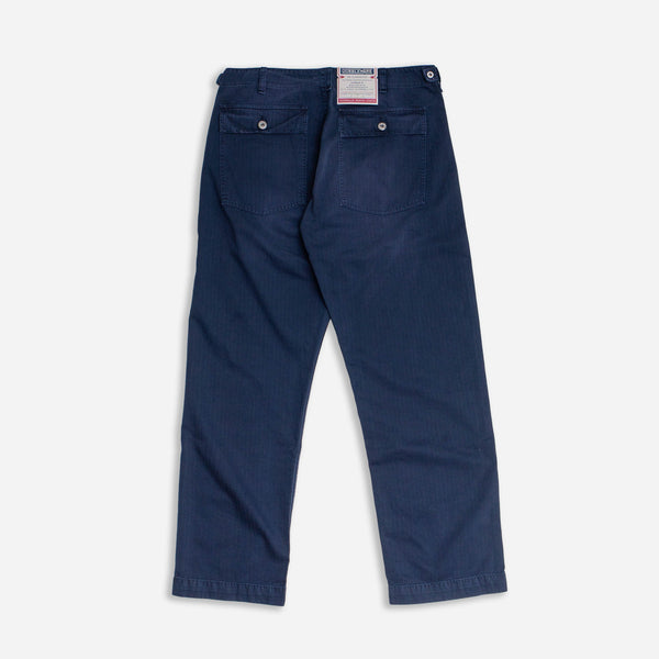 HERRINGBONE FATIGUE PANT - NAVY