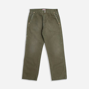 Dubbleware - BELMONT WASHED CANVAS CARPENTER PANT - MILITARY GREEN -  - Main Front View