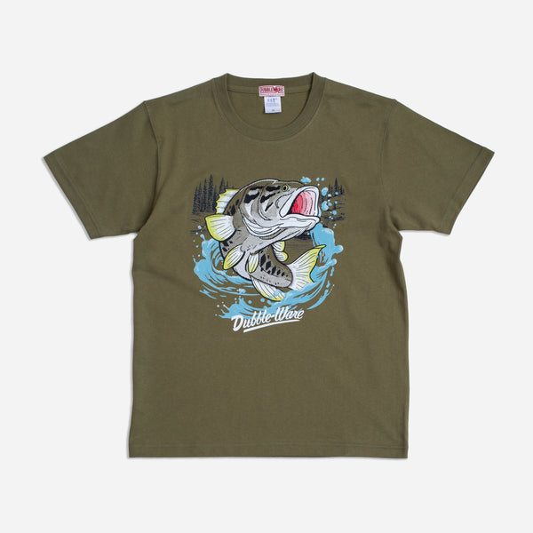 BASS FISHING T-SHIRT - OLIVE GREEN