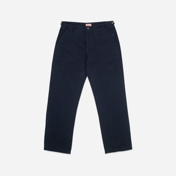 HERRINGBONE FATIGUE PANT - NAVY