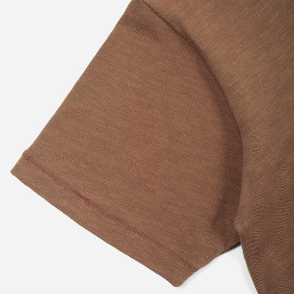 SLUB POCKET T-SHIRT - CACAO