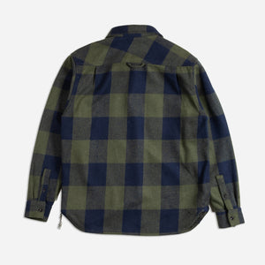 Dubbleware - MEDFORD CHECKED WORK SHIRT - OLIVE / BLACK -  - Alternative View 1