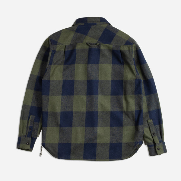 MEDFORD CHECKED WORK SHIRT - OLIVE / BLACK