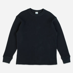 Dubbleware - HEAVY WAFFLE SWEATER - DARK NAVY -  - Main Front View