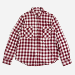 Dubbleware - BUFFALO CHECK WORK SHIRT - BORDEAUX -  - Main Front View