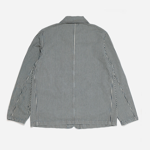 CHORE JACKET MADE IN ITALY - WASHED HICKORY BLUE/WHITE