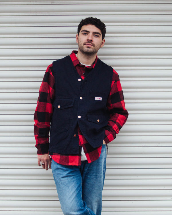 MEDFORD CHECKED WORK SHIRT - RED/BLACK