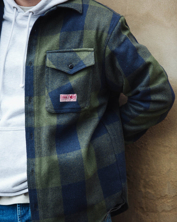 MEDFORD CHECKED WORK SHIRT - OLIVE / BLACK