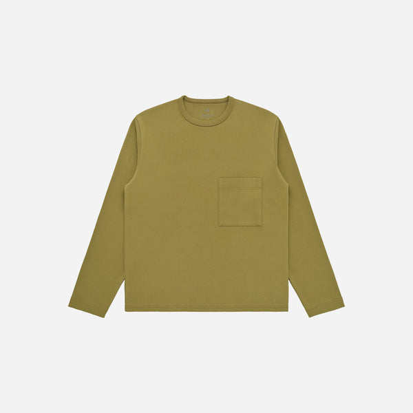 Knickerbocker Draft Double Knit Jersey LS T-Shirt - Martini Olive