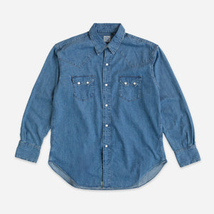 Orslow - DENIM WESTERN SHIRT - USED WASH -  - Main Front View