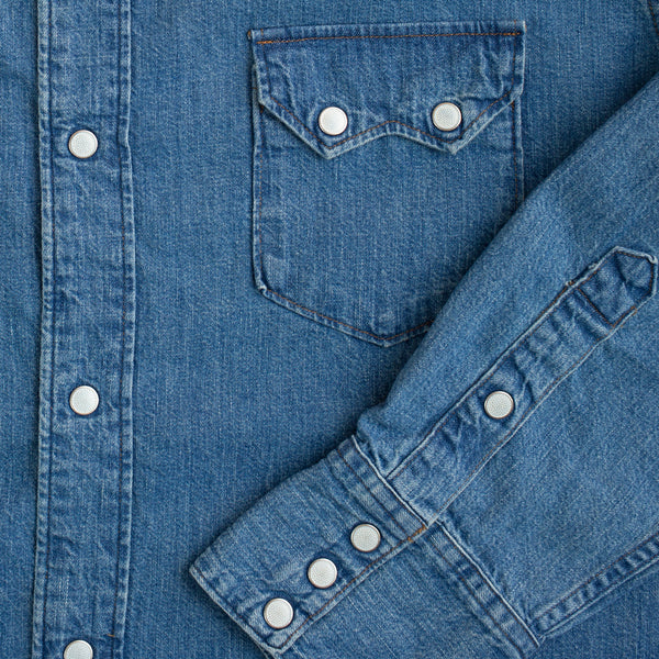 DENIM WESTERN SHIRT - USED WASH