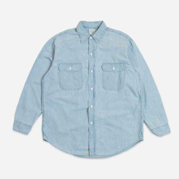 FLAP POCKET WORK SHIRT - BLEACHED CHAMBRAY